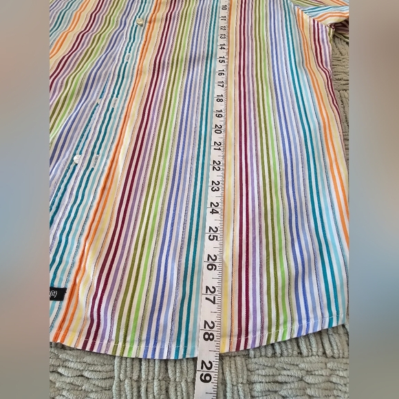 nick(it) New York London Long Sleeve Flip Cuff Button-Front Shirt Size Large - Picture 7 of 9